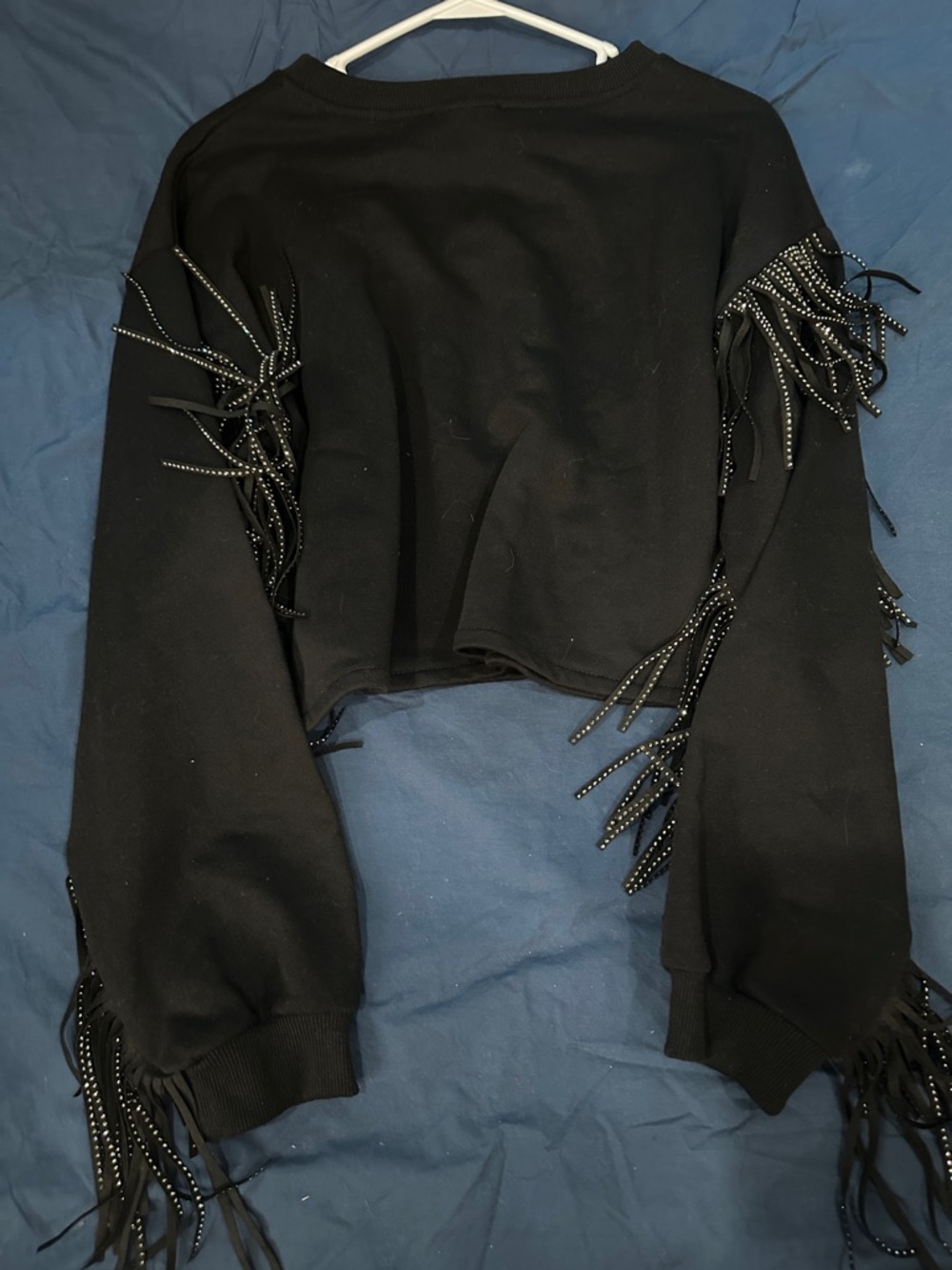 Gracia Black Cropped Crewneck Sweatshirt, Size L NWT - Picture 9 of 9